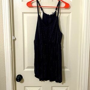 Torrid Black Tank Top with Sparkle Stripes Size 0